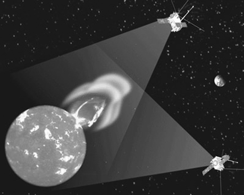 STEREO 的两个在轨探测器从不同方位观测太阳